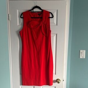 Elegant Red/orange Sleeveless Dress